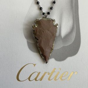 Ela Rae Arrowhead Choker Jasper Hematite Necklace